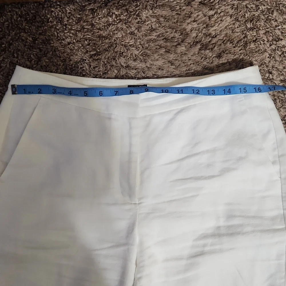 J. Crew Kate White Linen Blend Straight Leg Pants Size 10